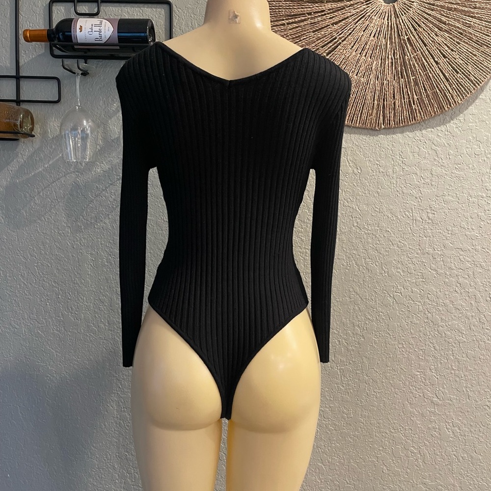 Black long sleeve bodysuit